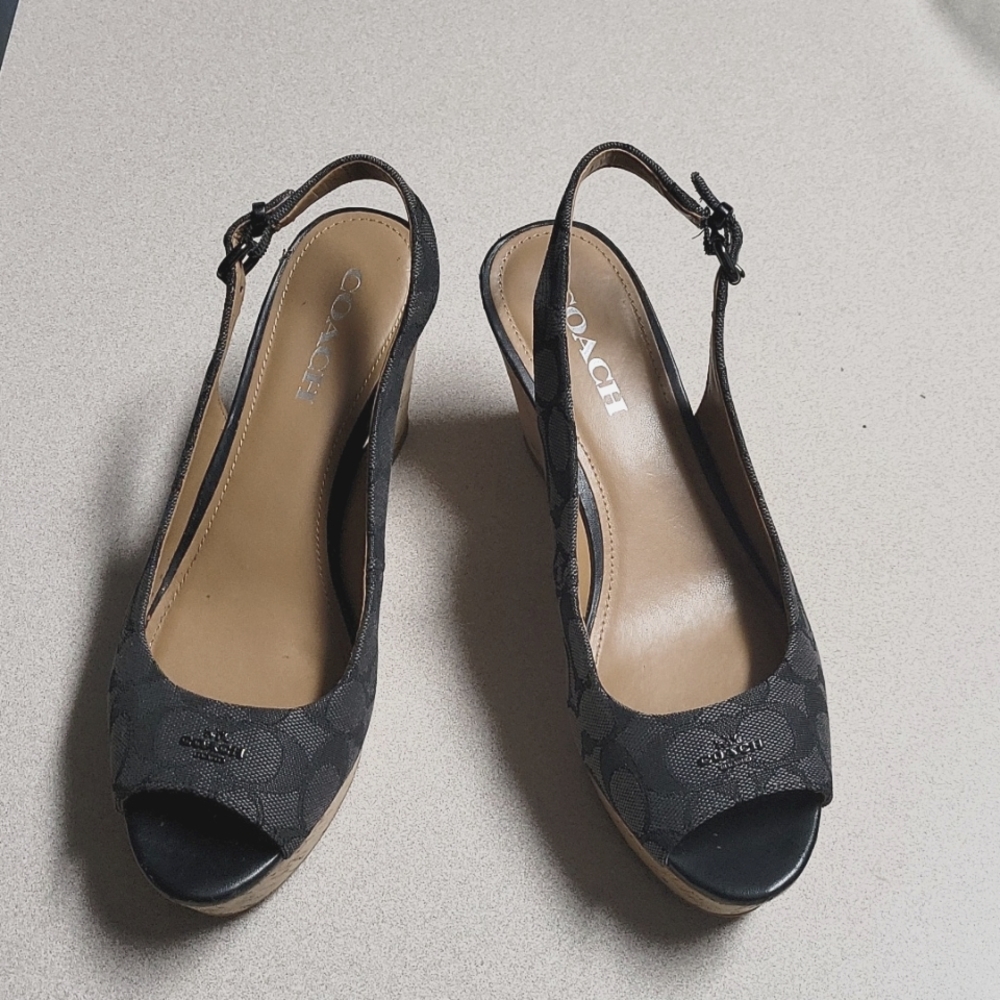 Coach cork wedges